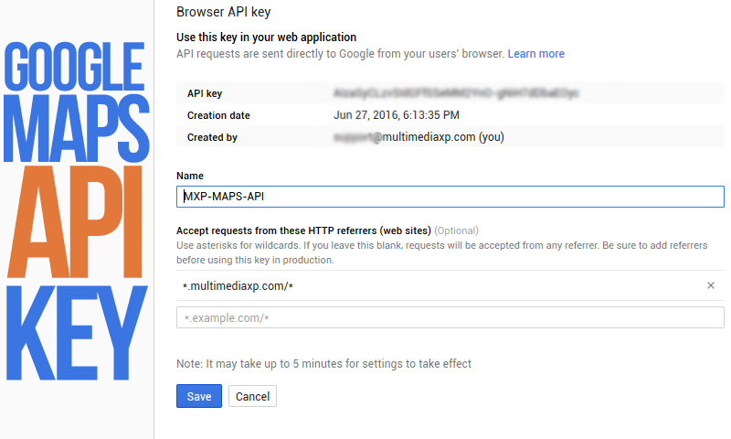 Google Maps API requires api key starting June 22nd 2016
