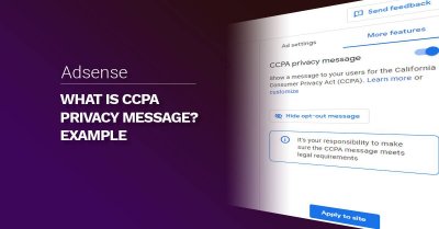 What is CCPA Privacy Message | Adsense Example