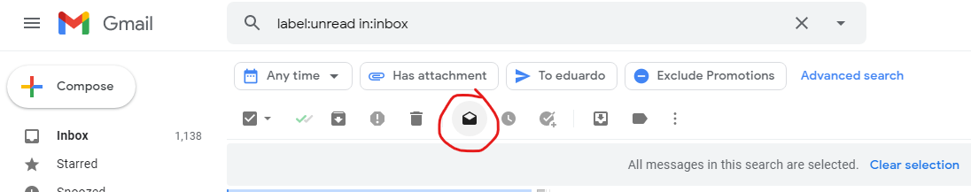how to mark an entire gmail inbox as read